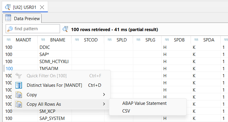 Export to VALUE command