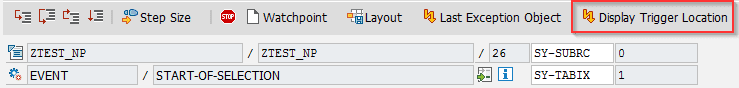 Display trigger exception
